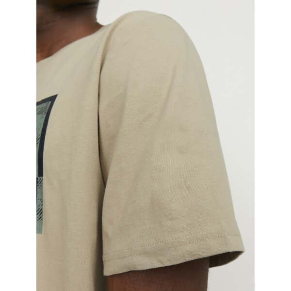 Ανδρική Μπλούζα Κοντομάνικη  Jack  & Jones 12253442 Εκρού - Image 6