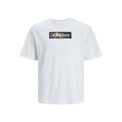 Ανδρική Μπλούζα Κοντομάνικη Relaxed Fit Jack & Jones 12253477 Λευκό
