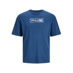 Ανδρική Μπλούζα Κοντομάνικη Relaxed Fit Jack & Jones 12253477 Γαλάζιο