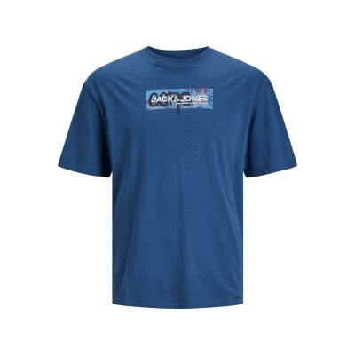 Ανδρική Μπλούζα Κοντομάνικη Relaxed Fit Jack & Jones 12253477 Γαλάζιο