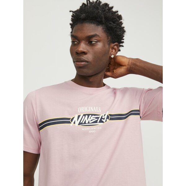 Ανδρική Μπλούζα Κοντομάνικη  Jack  & Jones 12250411 ΡΟΖ - Image 7