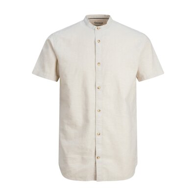 Ανδρικό Πουκάμισο Λινό Μαο Comfort fit Κοντομάνικο Jack & Jones 12253970 Εκρού