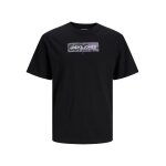 Ανδρική Μπλούζα Κοντομάνικη Relaxed Fit Jack & Jones 12253477 Μαύρο