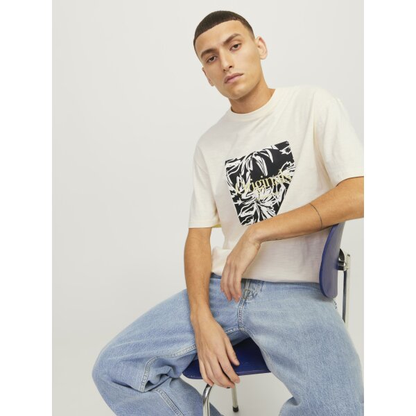 JORLAFAYETTE BRANDING TEE SS CREW NEC LN Ανδρική Μπλούζα Κοντομάνικη Relaxed Fit Jack  & Jones 12250436 Λευκό - Image 6