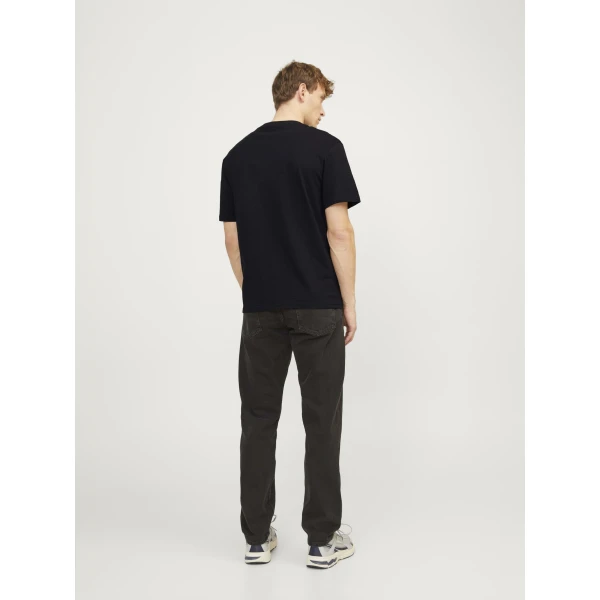 Ανδρική Μπλούζα Κοντομάνικη Relaxed Fit Jack  & Jones 12250436 Μαύρο - Image 4