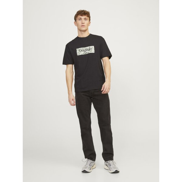 Ανδρική Μπλούζα Κοντομάνικη Relaxed Fit Jack  & Jones 12250436 Μαύρο - Image 5