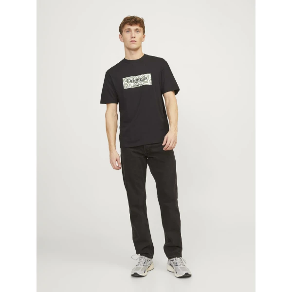 Ανδρική Μπλούζα Κοντομάνικη Relaxed Fit Jack  & Jones 12250436 Μαύρο - Image 5