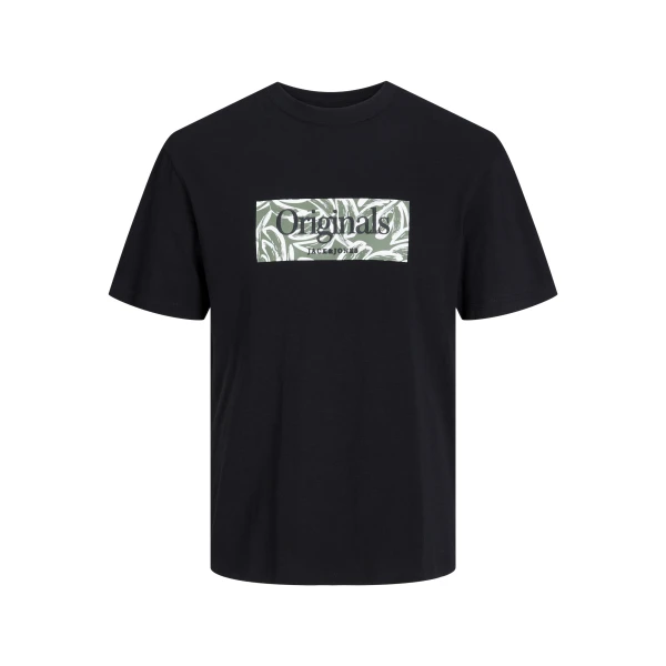 Ανδρική Μπλούζα Κοντομάνικη Relaxed Fit Jack  & Jones 12250436 Μαύρο - Image 1