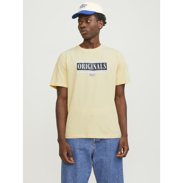 JORCOBIN TEE SS CREW NECK LN Ανδρική Μπλούζα Κοντομάνικη  Jack  & Jones 12250411 Κίτρινο - Image 7