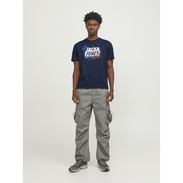 Ανδρική Μπλούζα Κοντομάνικη  Jack  & Jones 12252376 Μπλε - Image 4