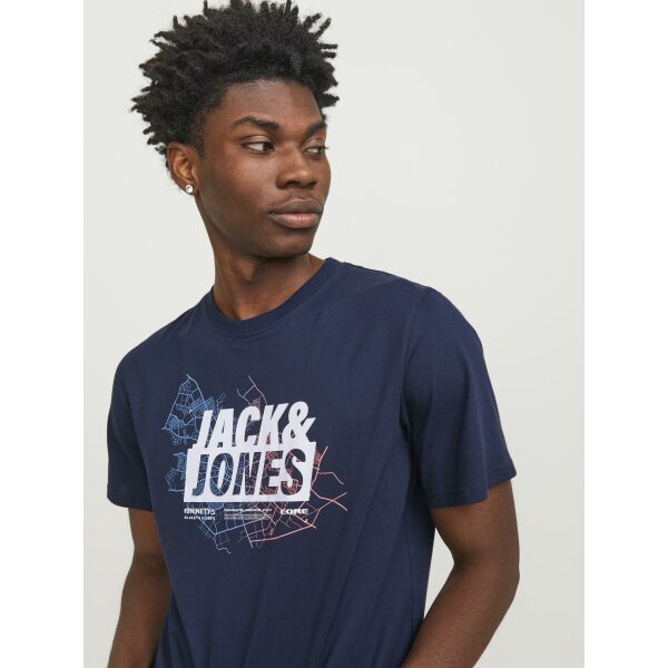Ανδρική Μπλούζα Κοντομάνικη  Jack  & Jones 12252376 Μπλε - Image 7