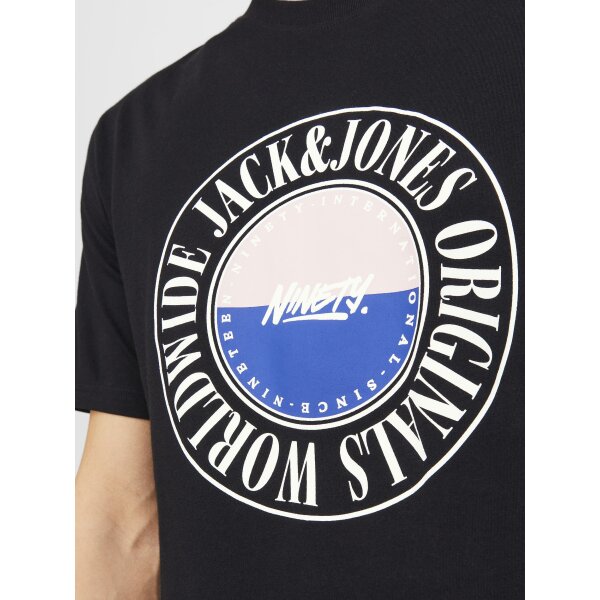 Ανδρική Μπλούζα Κοντομάνικη  Jack  & Jones 12250411 Μαύρο - Image 4