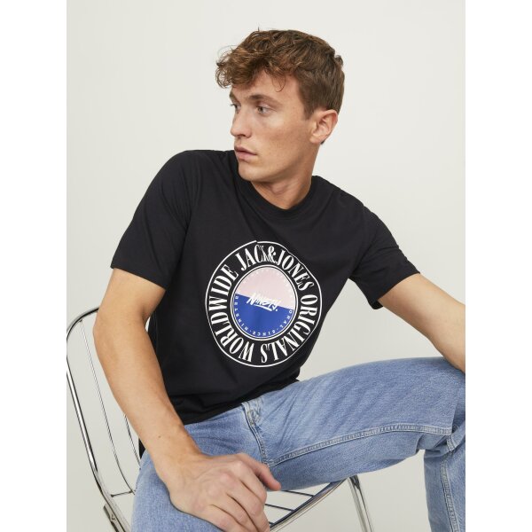 Ανδρική Μπλούζα Κοντομάνικη  Jack  & Jones 12250411 Μαύρο - Image 6