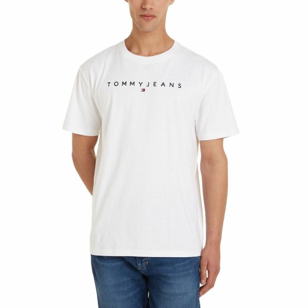 dm0dm17993-ybr-tommy_jeans_women_linear_logo_regular_fit_t-shirt_white_1 Ανδρική Μπλούζα TOMMY JEANS LINEAR LOGO DM0DM17993 Λευκό - Image 2