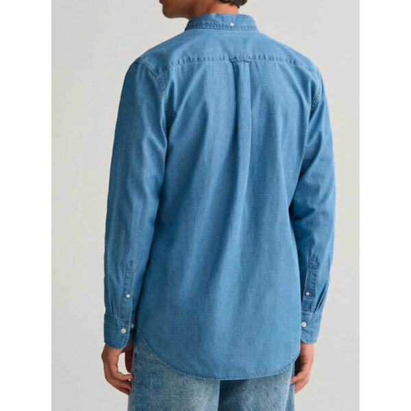 Ανδρικό Πουκάμισο Τζιν GANT 3000400 Μπλε - Image 2