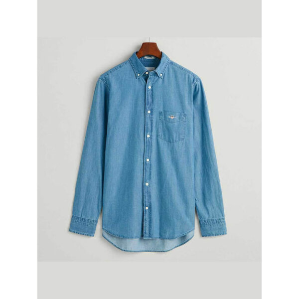 Ανδρικό Πουκάμισο Τζιν GANT 3000400 Μπλε - Image 3