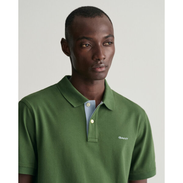 Ανδρική Μπλούζα GANT POLO REG CONTRAST PIQUE 2062026 Πράσινο - Image 5