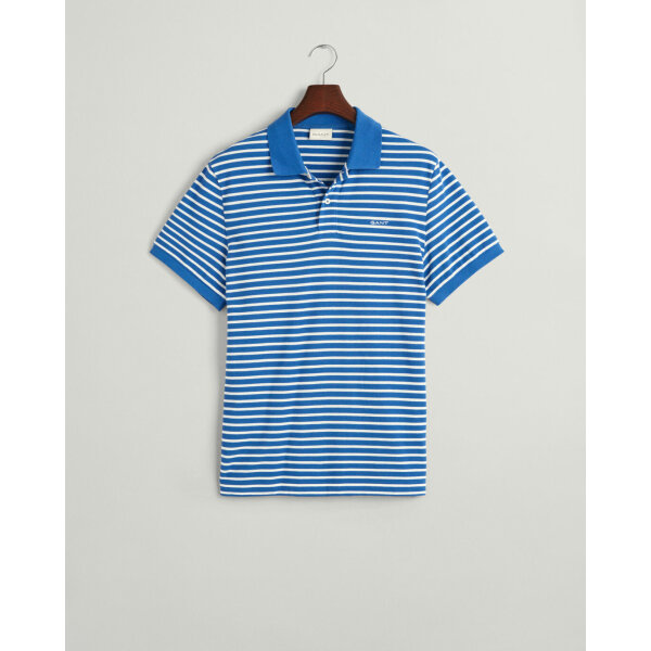 Ανδρική Μπλούζα POLO GANT STRIPED SS PIQUE 2013038 Γαλάζιο - Image 1