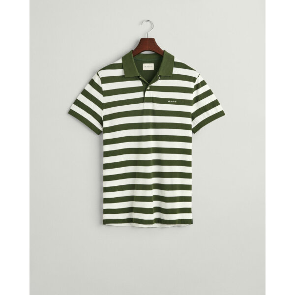 time__1701374410__202401-2013040-313-flat-fv-1 Ανδρική Μπλούζα POLO GANT STRIPED SS PIQUE 2013040 Πράσινο - Image 1
