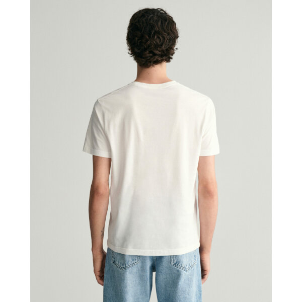 Ανδρική Μπλούζα GANT REG SHIELD SS 2003184 Λευκό - Image 3