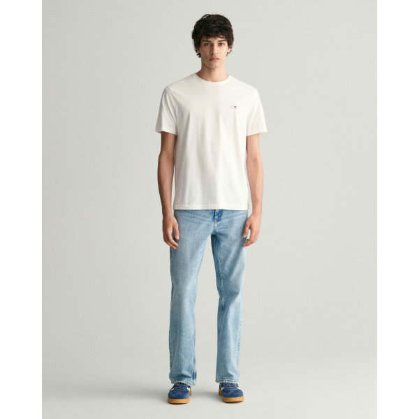 Ανδρική Μπλούζα GANT REG SHIELD SS 2003184 Λευκό - Image 4