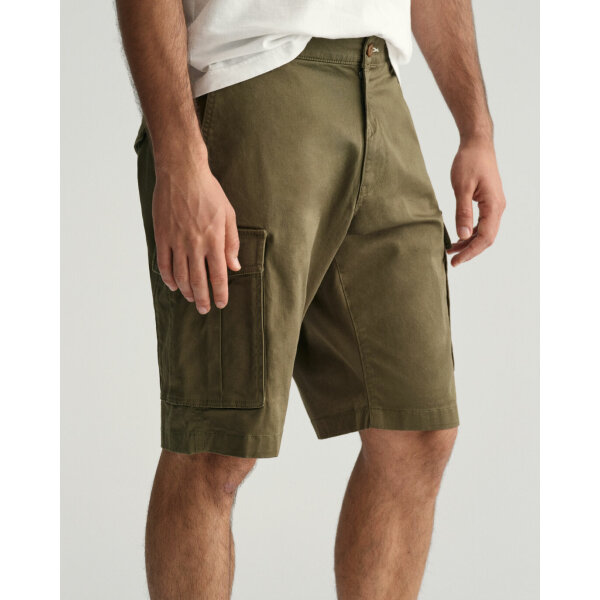 Ανδρική Βερμούδα Gant Cargo Relaxed Twill 205069 Χακί - Image 7
