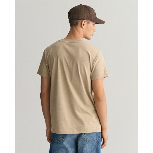 Ανδρική Μπλούζα GANT REG TONAL SHIELD SS 2003140 Μπέζ - Image 5