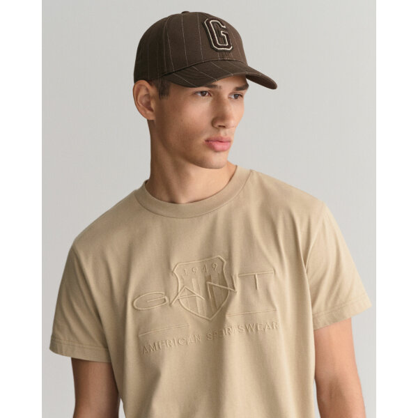 Ανδρική Μπλούζα GANT REG TONAL SHIELD SS 2003140 Μπέζ - Image 6