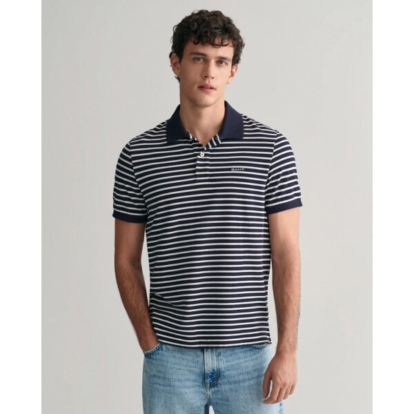 Ανδρική Μπλούζα POLO GANT STRIPED SS PIQUE 2013038 Μπλε - Image 5