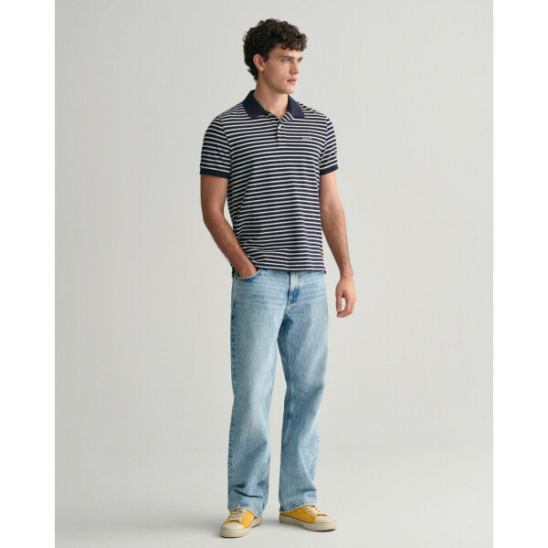 Ανδρική Μπλούζα POLO GANT STRIPED SS PIQUE 2013038 Μπλε - Image 4