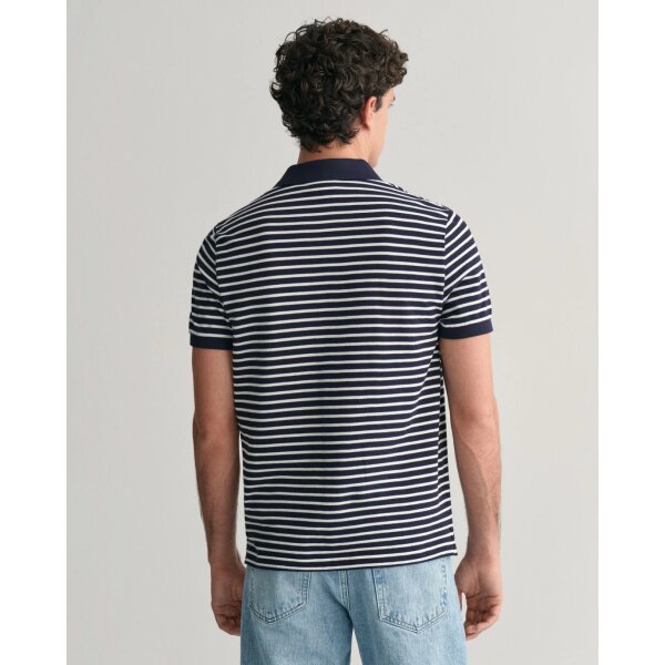 Ανδρική Μπλούζα POLO GANT STRIPED SS PIQUE 2013038 Μπλε - Image 2