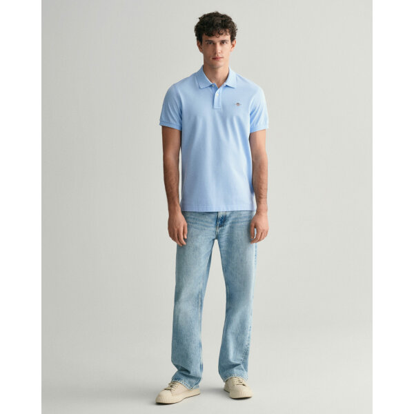 Ανδρικό Polo Gant Shield Pique 2210 Γαλάζιο - Image 4