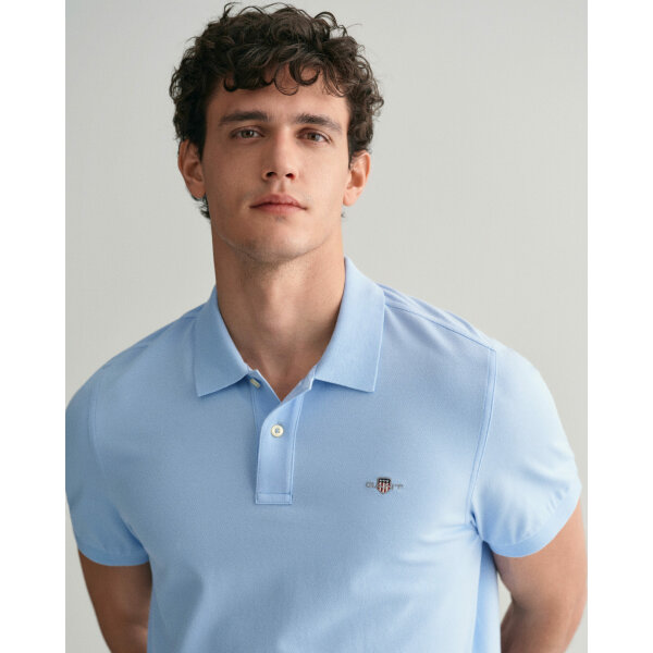 Ανδρικό Polo Gant Shield Pique 2210 Γαλάζιο - Image 1