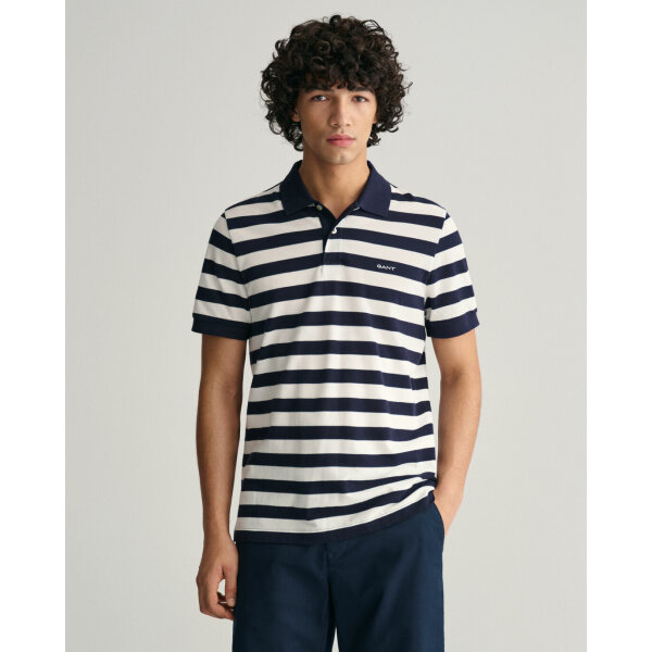 Ανδρική Μπλούζα POLO GANT STRIPED SS PIQUE 2013040 Μπλε - Image 2
