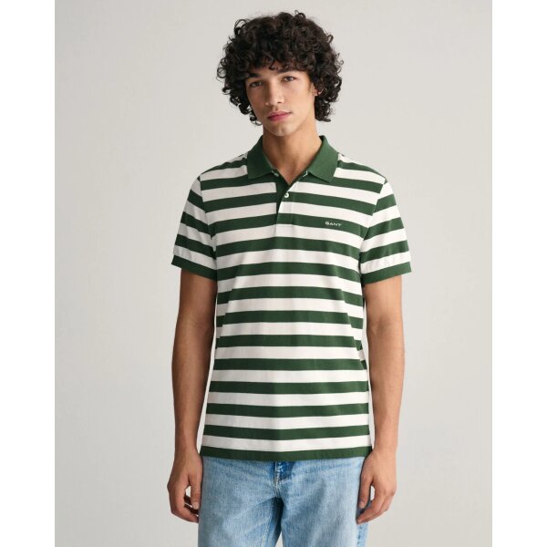 Ανδρική Μπλούζα POLO GANT STRIPED SS PIQUE 2013040 Πράσινο - Image 4