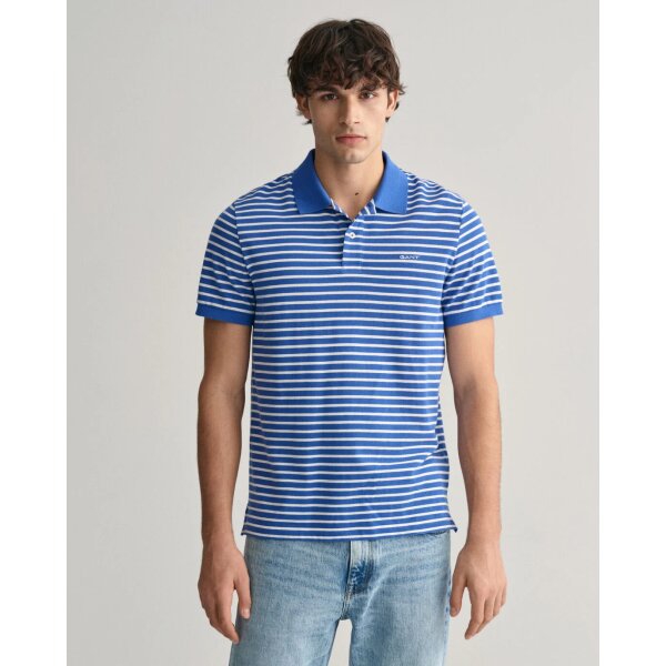 Ανδρική Μπλούζα POLO GANT STRIPED SS PIQUE 2013038 Γαλάζιο - Image 2