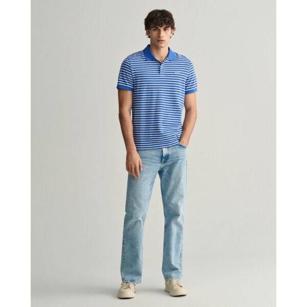 Ανδρική Μπλούζα POLO GANT STRIPED SS PIQUE 2013038 Γαλάζιο - Image 3