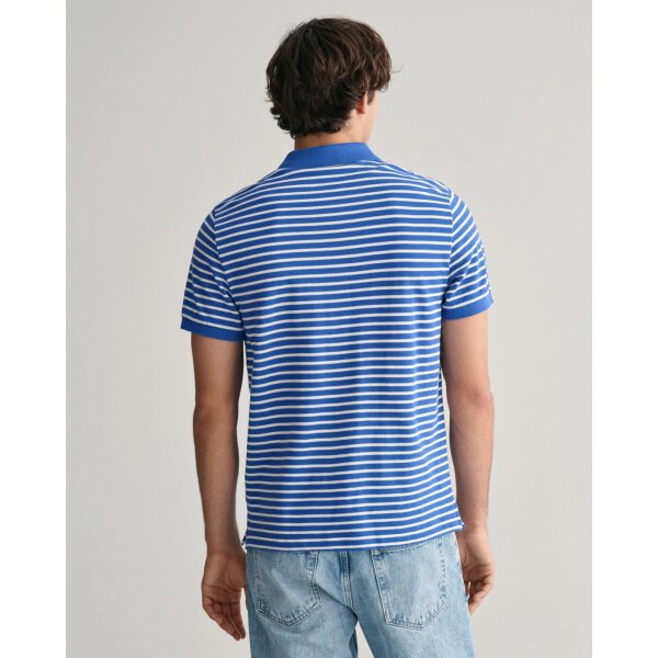 Ανδρική Μπλούζα POLO GANT STRIPED SS PIQUE 2013038 Γαλάζιο - Image 5