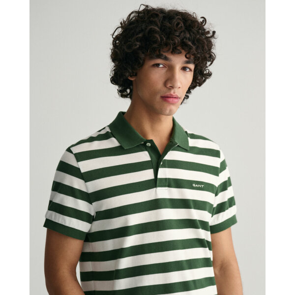 Ανδρική Μπλούζα POLO GANT STRIPED SS PIQUE 2013040 Πράσινο - Image 5