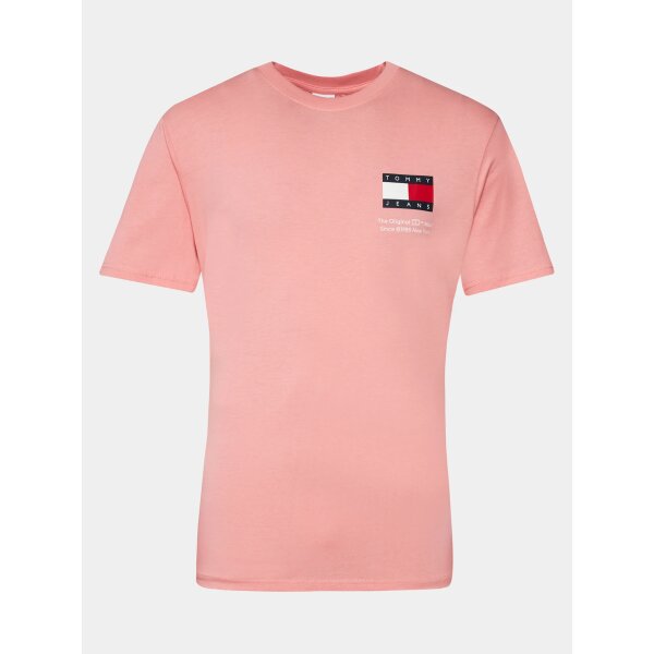 tommy-jeans-t-shirt-essential-dm0dm18263-roz-slim-fit-0000303427665 Ανδρική Μπλούζα TOMMY JEANS ESSENTIAL FLAG DM0DM18263 Ροζ - Image 1