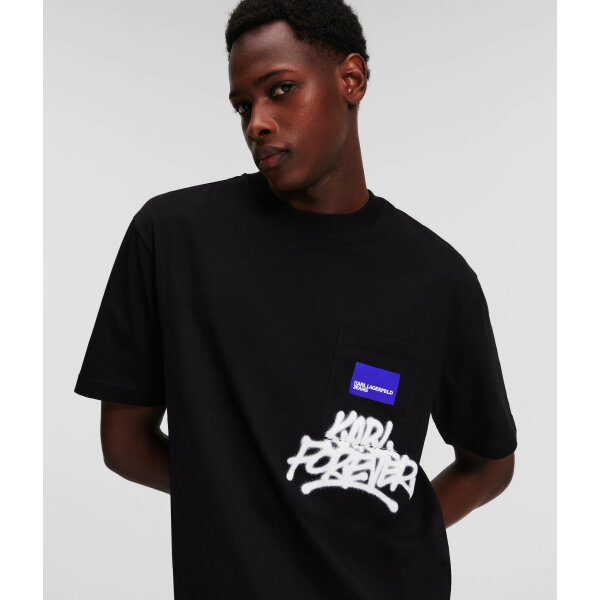 Ανδρική Μπλούζα KARL LAGERFELD POCKET GRAFFITI 241D1703 Μαύρο - Image 3