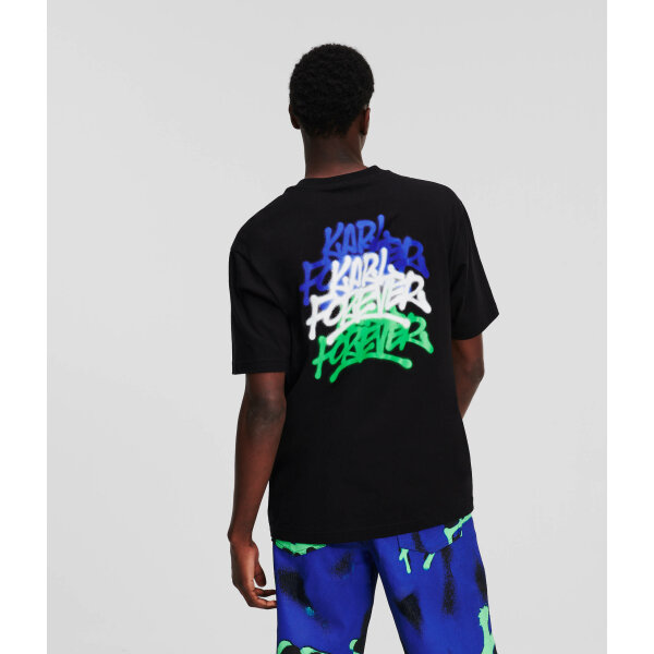 Ανδρική Μπλούζα KARL LAGERFELD POCKET GRAFFITI 241D1703 Μαύρο - Image 4