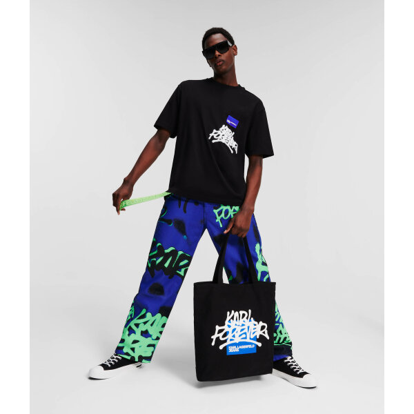 Ανδρική Μπλούζα KARL LAGERFELD POCKET GRAFFITI 241D1703 Μαύρο - Image 5