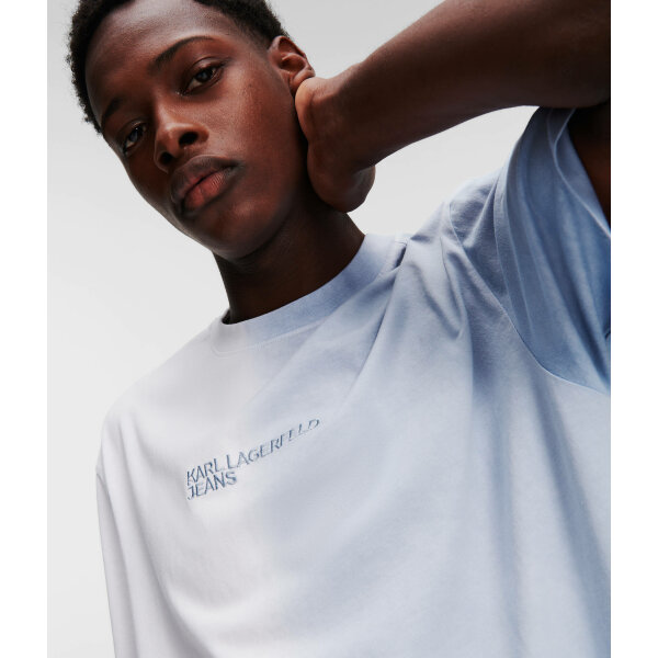 Ανδρική Μπλούζα KARL LAGERFELD RELAXED OMBRE 241D1707 Γαλάζιο Λευκό - Image 4