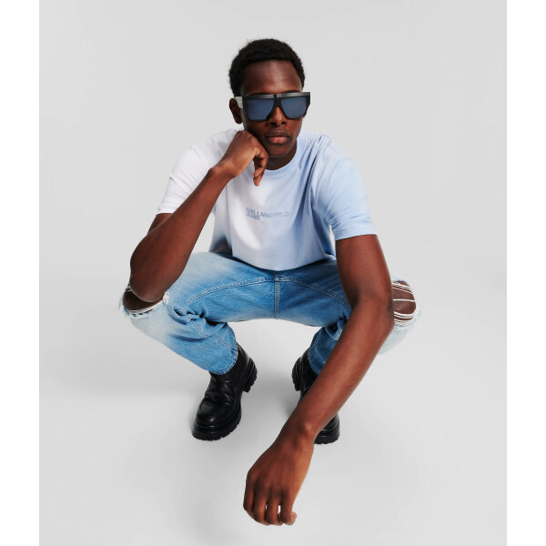 Ανδρική Μπλούζα KARL LAGERFELD RELAXED OMBRE 241D1707 Γαλάζιο Λευκό - Image 5