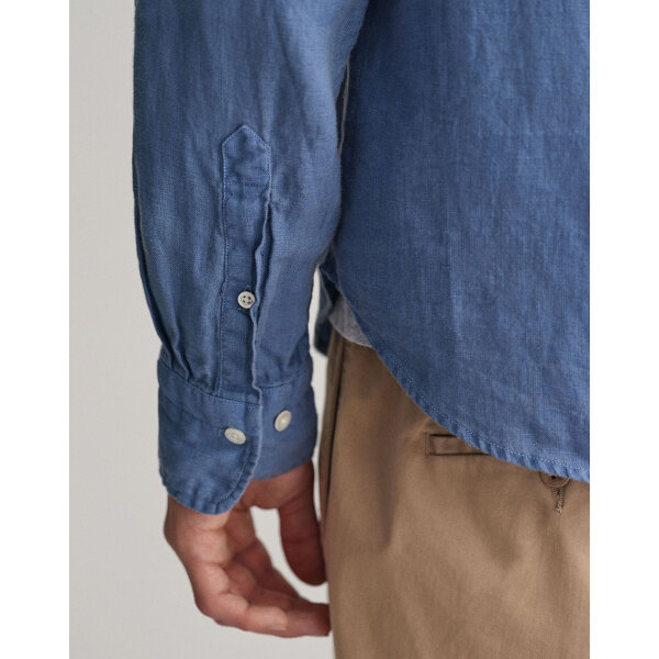 Ανδρικό Πουκάμισο GANT Λινό 3240122 REG DYED BAND Μπλε - Image 2