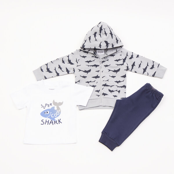 ΤΡΙΠΛΕΤΑ ΜΕΛΑΝΖΕ ΖΑΚΕΤΑ/ΕΚΡΟΥ ΜΠΛΟΥΖΑ/ΜΑΡΕΝ ΠΑΝΤΕΛΟΝΙ ΑΓΟΡΙ 3Μ-24Μ 45050 - Image 1