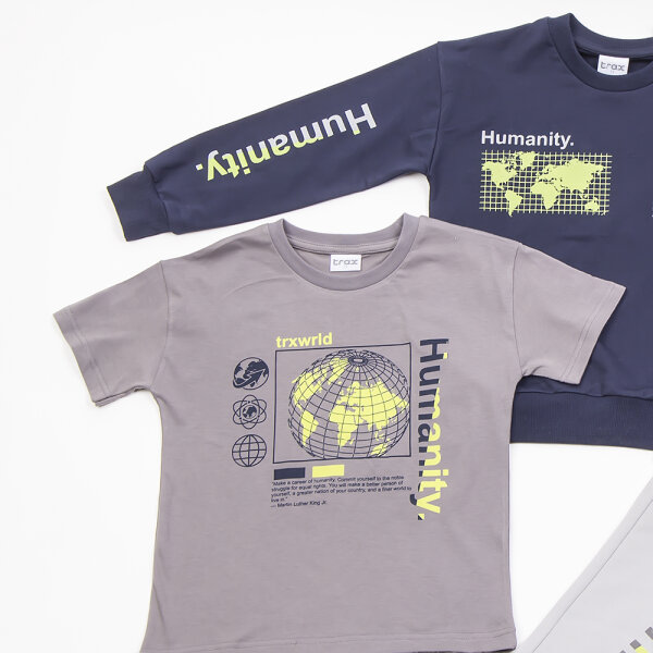 45309.1 ΤΡΙΠΛΕΤΑ ΓΚΡΙ ΠΑΝΤΕΛΟΝΙ /ΜΑΡΕΝ ΜΠΛΟΥΖΑ/ΑΝΘΡΑΚΙ ΜΠΛΟΥΖΑ Αγόρι 7 εως 16 45309 - Image 2