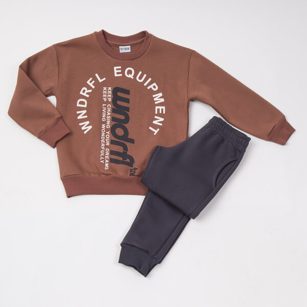 46867.50.1 Σετ ανθρακί παντελόνι/κεραμιδί μπλούζα Αγόρι 7 εως 16 46867 - Image 1