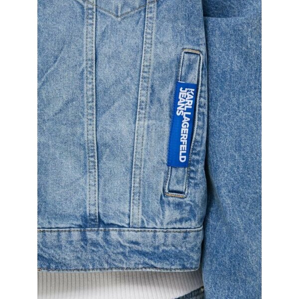 Ανδρικό Μπουφάν Τζιν KARL LAGERFELD LOGO DENIM 241D1401 Μπλε - Image 3